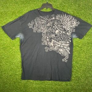 Xtreme Couture Mens 2XL Black Skull Graphic T-Shirt MMA Y2K Made in USA